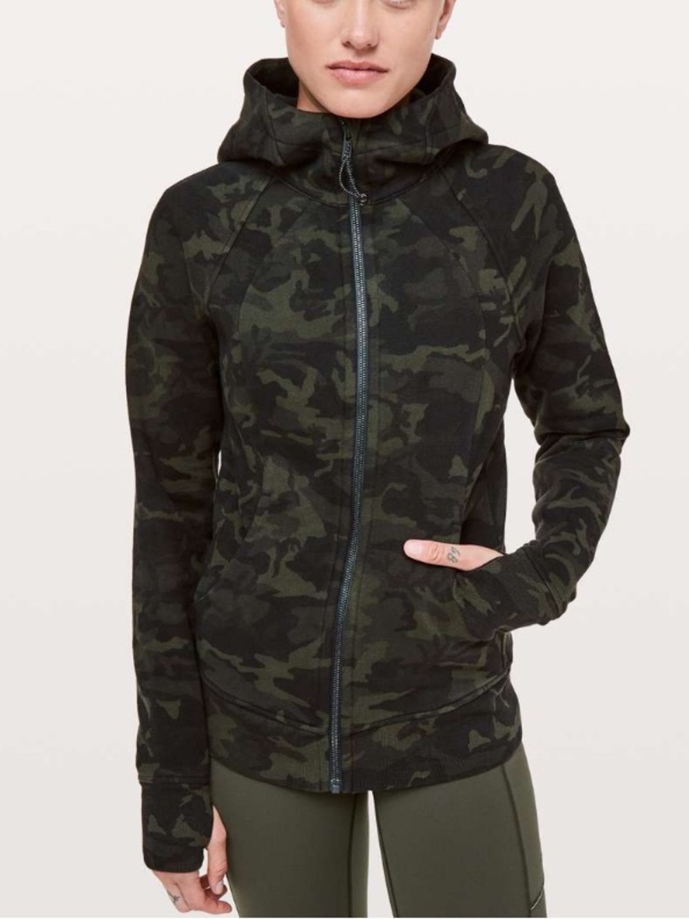 lululemon athletica Scuba Hoodie - Dark Camo Green